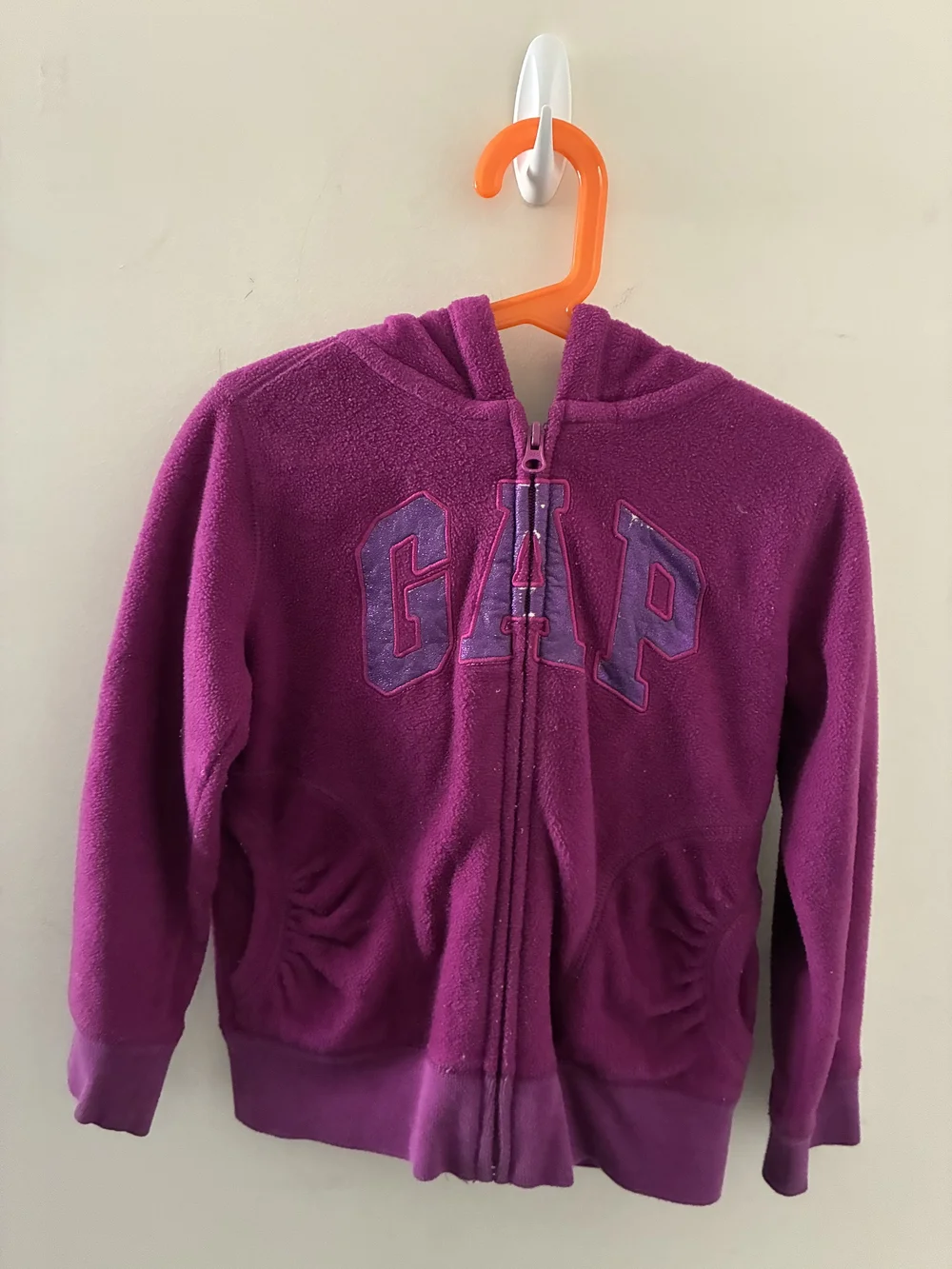 GAP Kids Magenta Zip-Up Hoodie with Logo